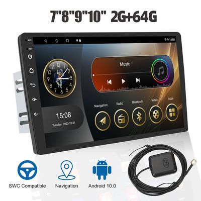 Montage de voiture universel 2.5D IPS Écran tactile 2 32G Android 12 Lecteur multimédia de voiture 9/10 pouces Radio Audio Head Unit