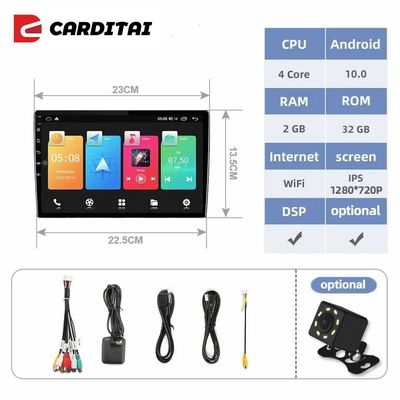 Émetteur FM d'origine Stéréo de voiture Android avec écran tactile 7/9/10 pouces et Wifi GPS