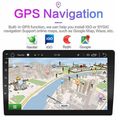 Stéréo de voiture universel 10,1 pouces écran tactile 2 Din Radio avec navigation GPS WIFI BT FM RDS