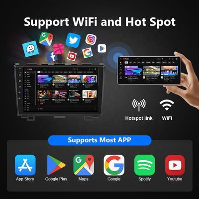 Radio stéréo haute résolution 9 &quot; Android 10 Audio voiture avec GPS WIFI IPS Écran de voiture