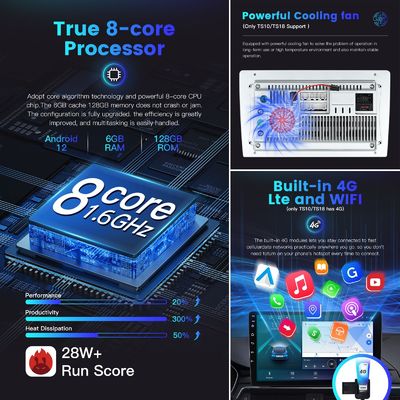 Écran radio Carplay universel de 9 pouces et 10 pouces Octa Core DSP QLED avec 8G128G Android Car Multimedia