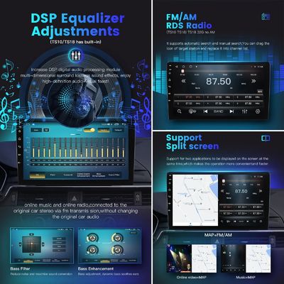 Écran radio Carplay universel de 9 pouces et 10 pouces Octa Core DSP QLED avec 8G128G Android Car Multimedia