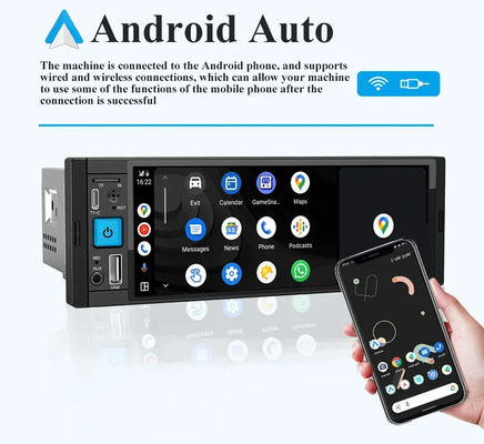 Car Radio Wireless Carplay 1Din MP5 Player avec multimédia FM/AM/RDS et Bluetooth