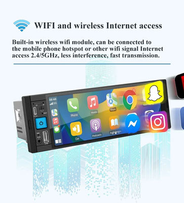 Car Radio Wireless Carplay 1Din MP5 Player avec multimédia FM/AM/RDS et Bluetooth