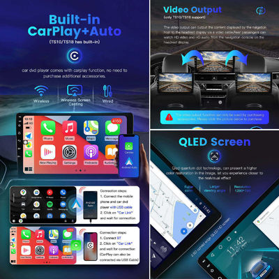 Lecteur de DVD de voiture Android de 9 pouces avec BT 2 Din Android 7 et fonction image en image
