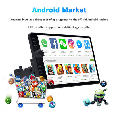 Système audio stéréo de voiture Android 12 pouces avec 8 cœurs 4 64G Moniteur de voiture GPS Carplay DSP