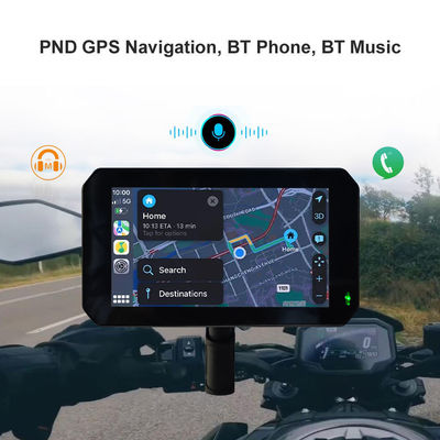 IP67 imperméable à l'eau 5 pouces IPS Écran moto Carplay GPS Navigateur 2 en 1 sans fil Apple Car-play Android Auto