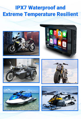 IP67 imperméable à l'eau 5 pouces IPS Écran moto Carplay GPS Navigateur 2 en 1 sans fil Apple Car-play Android Auto