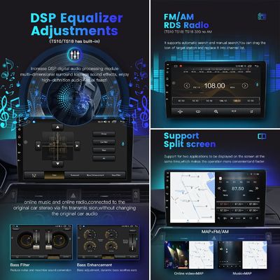 9 pouces de radio de voiture Android GPS 1280*720 8-Core 6 128GB 4G Carplay DSP/RDS Lecteur DVD pour voitures
