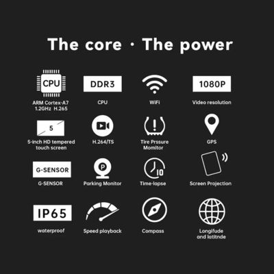 IP67 imperméable à l' eau 5 pouces écran IPS Navigation GPS moto pour CarPlay / Android Auto