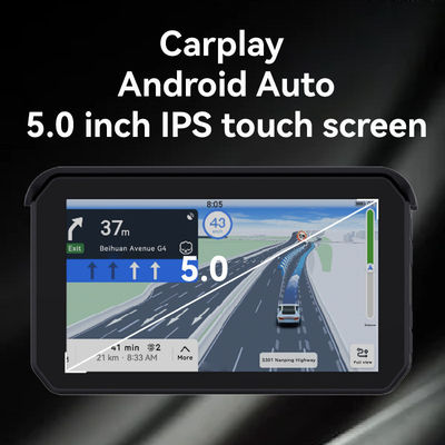Navigation de moto portable GPS 5 pouces sans fil Apple Carplay et Android Auto