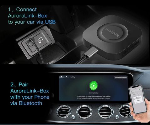 5V±0.2V 1.0A Puissance d'entrée Carplay AI Box 8GB 128GB Box de diffusion sans fil GPS intégré Wifi