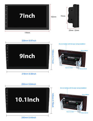 Universal Car 2 Din Android12 Carplay GPS TS7 Lecteur avec prise en charge de plusieurs langues