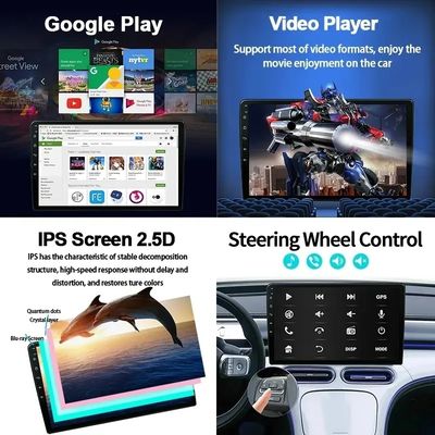 12.3' QLED Écran 4G LTE Wifi DSP Carplay Android Auto 2Din Radio de voiture Pour BMW / Benz / Audi Universal