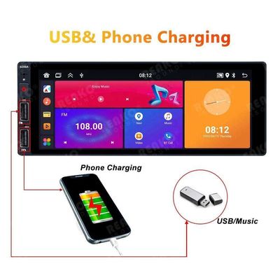 Fonction Bluetooth 1 Din Écran audio radio de voiture avec récepteur d'entrée FM Aux et écran OLED