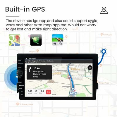 Placement sur le tableau de bord 8 pouces Radio stéréo pour voiture avec navigation GPS et Android Auto sans fil