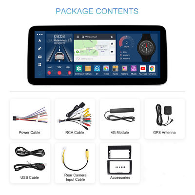 12Stéréo de voiture Android de 3 pouces avec CarPlay sans fil et contrôle du volant