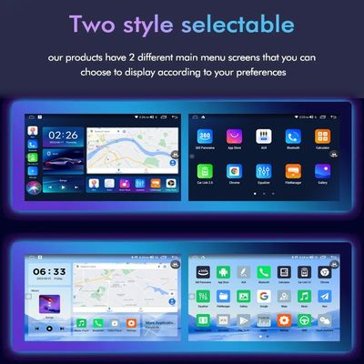 Lecteur de DVD pour voiture de 9 pouces Navigation Android avec 6 128 GB 4G Wifi GPS Dsp Rds AM Double Din Radio de voiture
