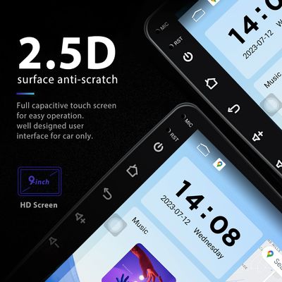 Écran QLED Android 9/10 pouces 4G RAM 64G ROM Double Din MP5 Player pour voiture avec interface utilisateur personnalisée