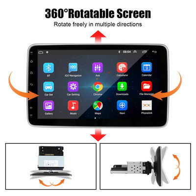 Prise en charge de la radio de voiture Android de 10 pouces 360 Lecteur multimédia à rotation GPS IPS Écran tactile HD Affichage FM Bluetooth
