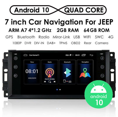 Stéréo de voiture Android de 7 pouces pour Jeep Cherokee Compass Commander Wrangler 300C Dodge Calibre Liberty 2009 2008 2010 2011