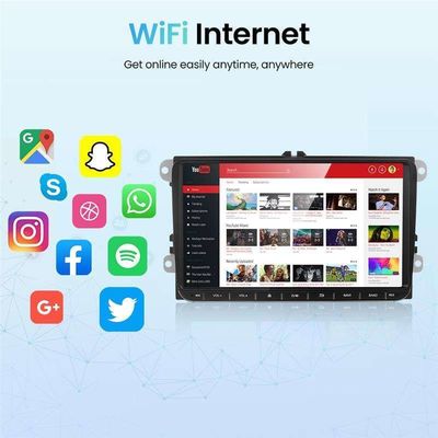 Radio de voiture Android pour VW/Passat b5 6/Golf/Touran/Caddy/Jetta/Polo/Seat Lecteur multimédia 8 pouces et tuner radio